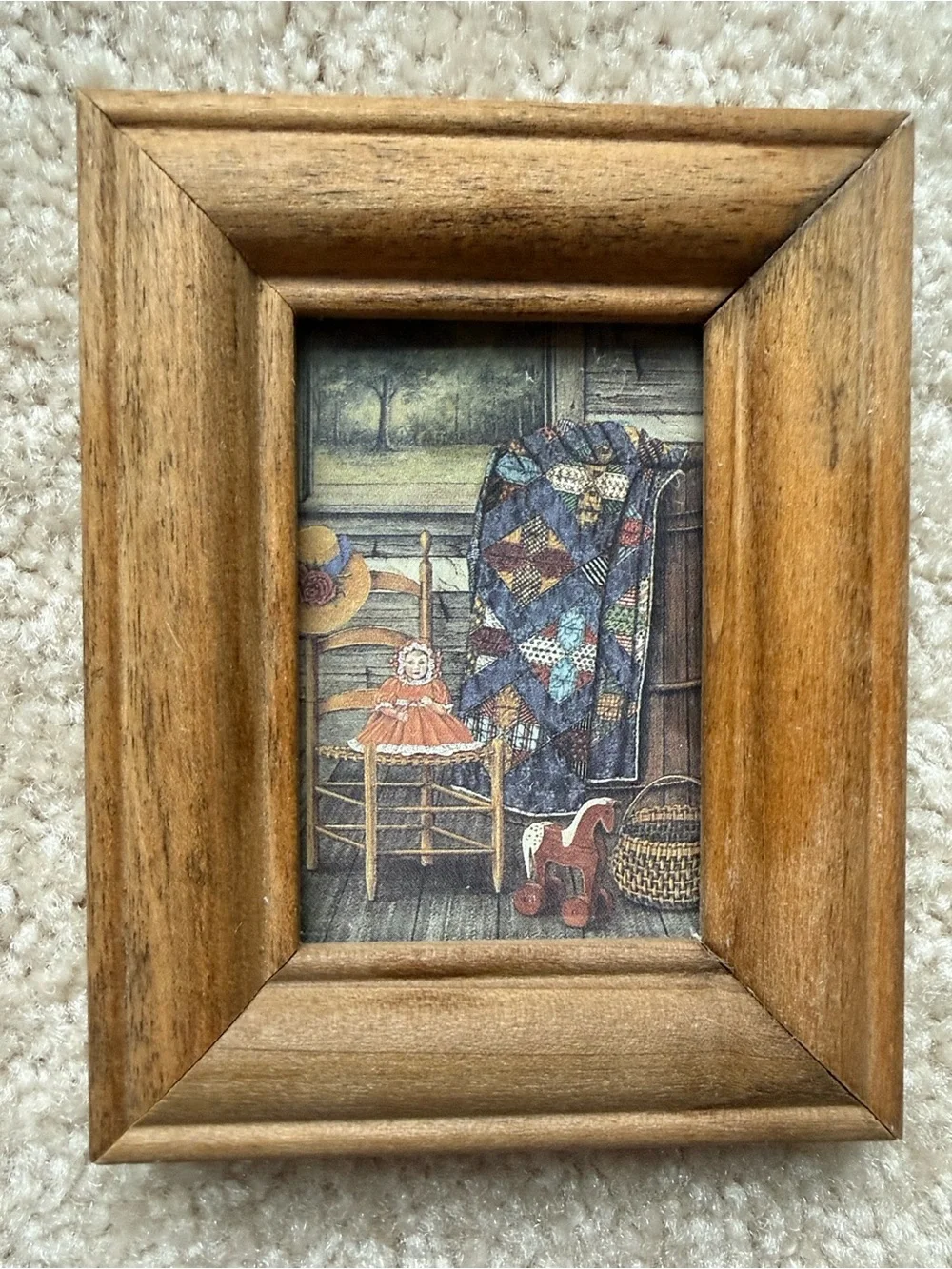 Wilma B Vincent LE Rustic Americana Print Wood Frame Wall Small Art